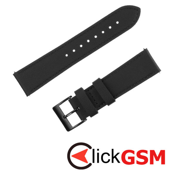 Fixed - Leather Strap 22mm - Huawei Watch GT 2 (46mm)/GT 2 Pro/GT 3 Pro (46mm)/Ultimate, Xiaomi Watch S1 - Black