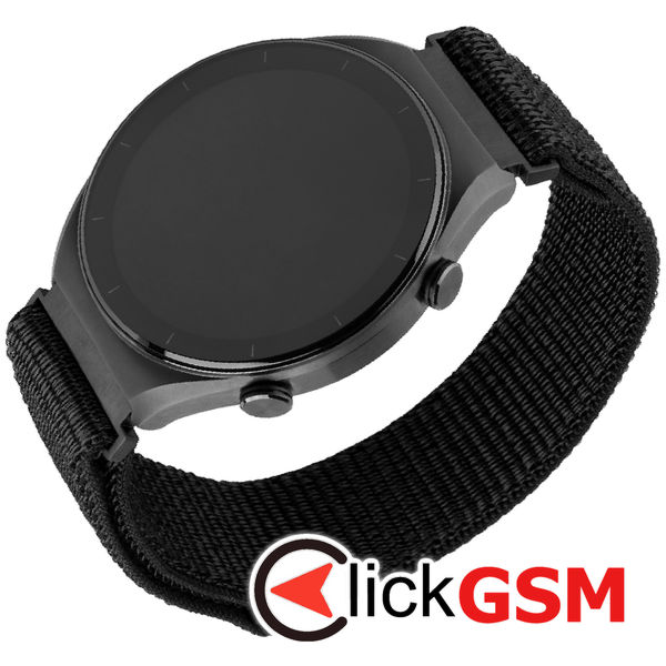 Fixed - Nylon Sporty Strap 20mm - Samsung Galaxy Watch 4/5/Active 2, Huawei Watch GT 3 (42mm)/GT 3 Pro (43mm) - Black