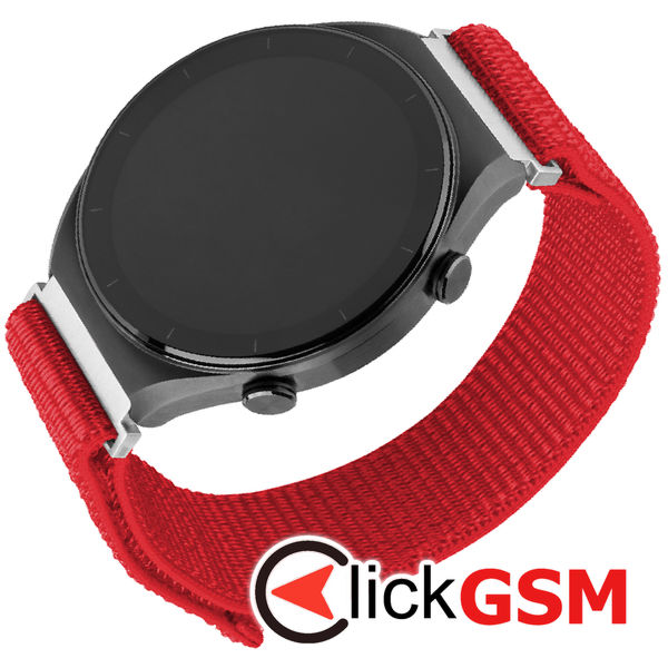 Fixed - Nylon Sporty Strap 20mm - Samsung Galaxy Watch 4/5/Active 2, Huawei Watch GT 3 (42mm)/GT 3 Pro (43mm) - Red