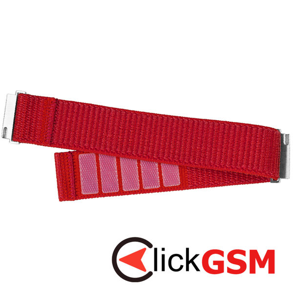 Fixed - Nylon Sporty Strap 20mm - Samsung Galaxy Watch 4/5/Active 2, Huawei Watch GT 3 (42mm)/GT 3 Pro (43mm) - Red