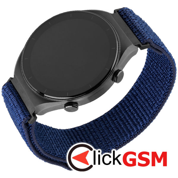 Fixed - Nylon Sporty Strap 20mm - Samsung Galaxy Watch 4/5/Active 2, Huawei Watch GT 3 (42mm)/GT 3 Pro (43mm) - Dark Blue