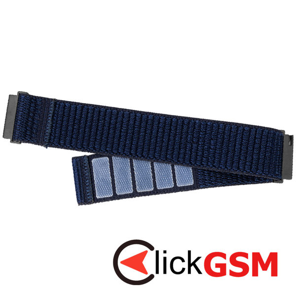 Fixed - Nylon Sporty Strap 20mm - Samsung Galaxy Watch 4/5/Active 2, Huawei Watch GT 3 (42mm)/GT 3 Pro (43mm) - Dark Blue