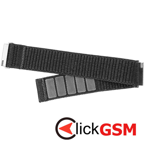 Fixed - Nylon Sporty Strap 20mm - Samsung Galaxy Watch 4/5/Active 2, Huawei Watch GT 3 (42mm)/GT 3 Pro (43mm) - Dark Gray