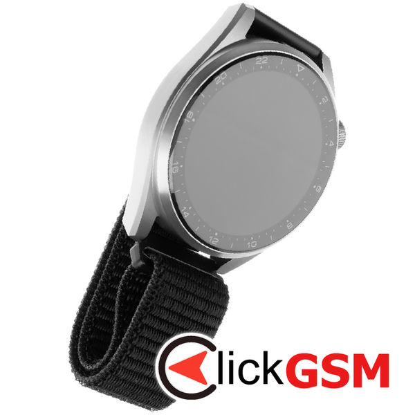 Fixed - Nylon Strap 20mm - Samsung Galaxy Watch 4/5/Active 2, Huawei Watch GT 3 (42mm)/GT 3 Pro (43mm) - Black