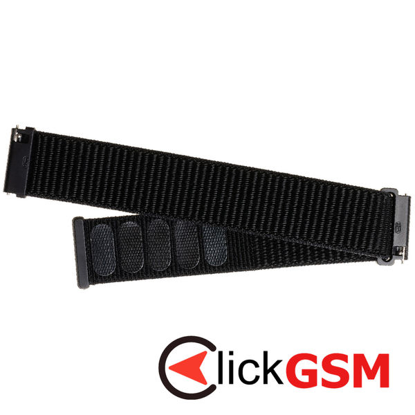 Fixed - Nylon Strap 20mm - Samsung Galaxy Watch 4/5/Active 2, Huawei Watch GT 3 (42mm)/GT 3 Pro (43mm) - Black