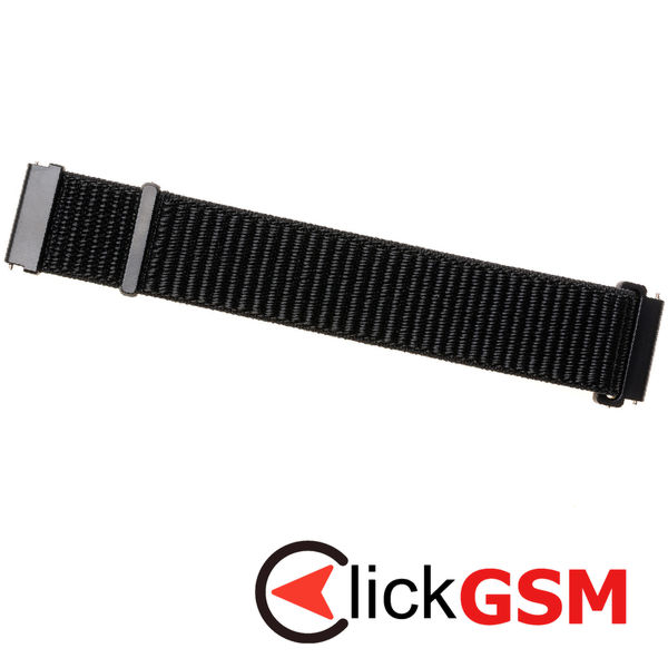 Fixed - Nylon Strap 20mm - Samsung Galaxy Watch 4/5/Active 2, Huawei Watch GT 3 (42mm)/GT 3 Pro (43mm) - Black