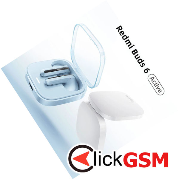 Xiaomi - Wireless Earbuds Redmi Buds 6 Active - Bluetooth 5.4, Active Noise Cancellation, Touch Control - White