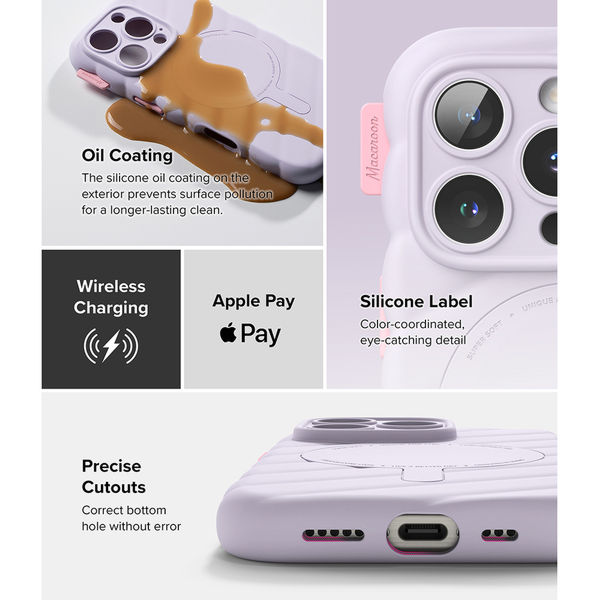 Ringke - Macaron Silicone MagSafe - iPhone 16 Pro - Light Purple