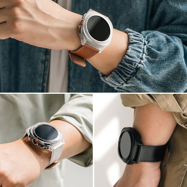 Ringke - Leather One Basic Bold 24mm - Fossil Hybrid / Mobvoi TicWatch Pro 5 / Suunto 9 / Suunto 9 Baro / Suunto D5 - Brown