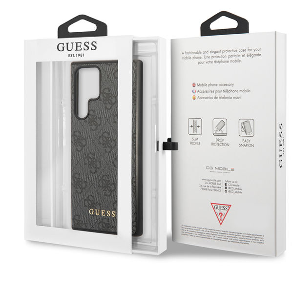 Guess - Hardcase 4G (GUHCS22LG4GFGR) - Samsung Galaxy S22 Ultra 5G - Grey