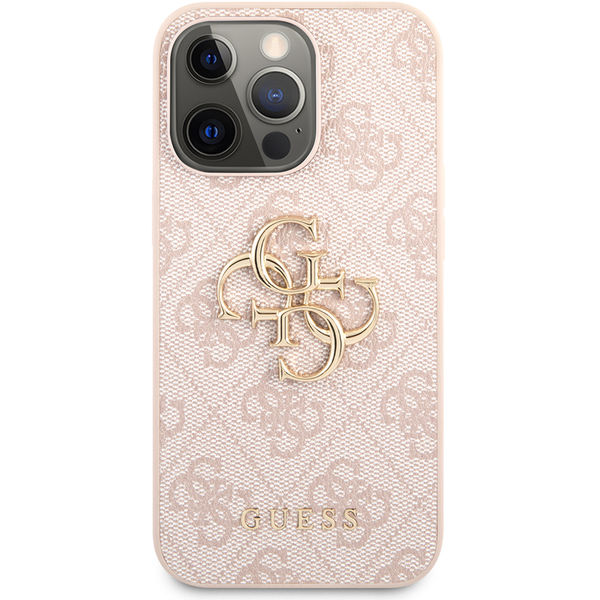 Guess - Leather 4G Metal Logo (GUHCP13L4GMGPI) - iPhone 13 Pro - Pink