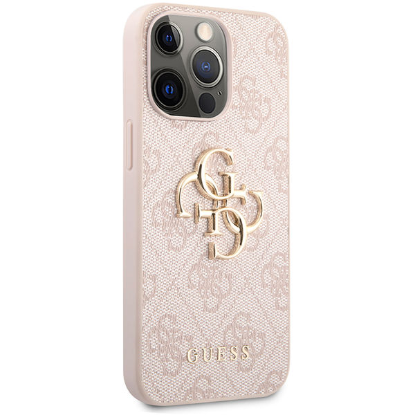 Guess - Leather 4G Metal Logo (GUHCP13L4GMGPI) - iPhone 13 Pro - Pink