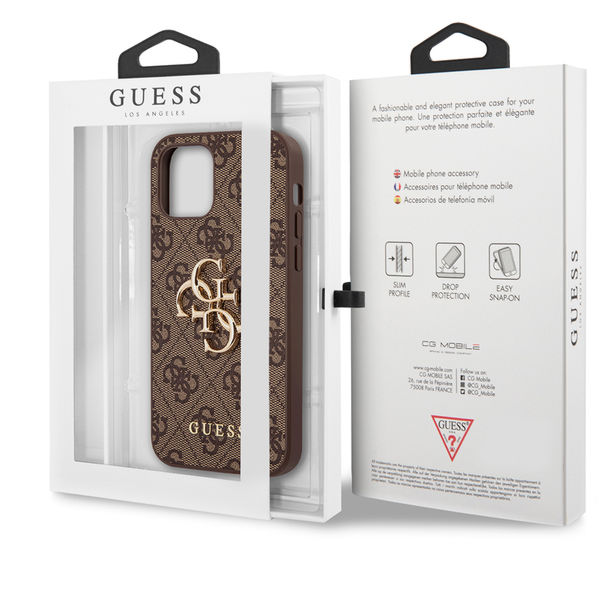Guess - Hardcase 4G Big Metal Logo (GUHCP12M4GMGBR) - iPhone 12 / iPhone 12 Pro - Brown