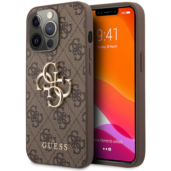 Guess - Hardcase 4G Big Metal Logo (GUHCP13L4GMGBR) - iPhone 13 Pro - Brown