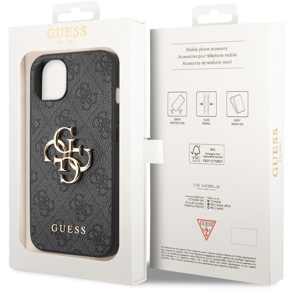 Guess - Hardcase 4G Big Metal Logo (GUHCP14S4GMGGR) - iPhone 14 - Grey