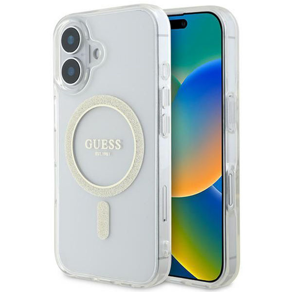 Guess - IML Glitter Circle MagSafe (GUHMP16SHFGERET) - iPhone 16 - Clear