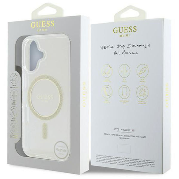 Guess - IML Glitter Circle MagSafe (GUHMP16SHFGERET) - iPhone 16 - Clear