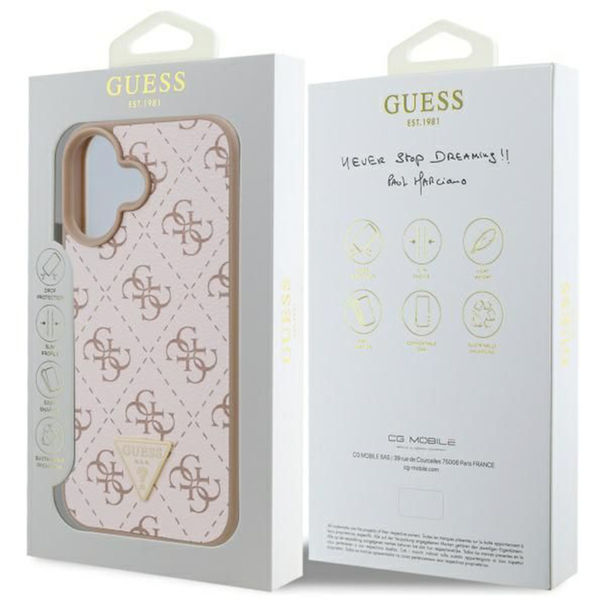 Guess - Hardcase 4G Triangle Metal Logo (GUHCP16MPG4GPH) - iPhone 16 Plus - White