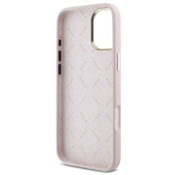 Guess - Silicone Script Metal Logo & Frame (GUHCP16MSMBSLP) - iPhone 16 Plus - Pink