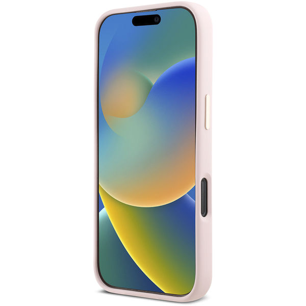 Guess - Silicone Script Metal Logo & Frame (GUHCP16LSMBSLP) - iPhone 16 Pro - Pink