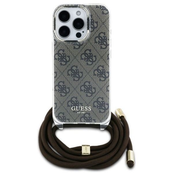 Guess - Crossbody Cord 4G Print (GUHCP16LHC4SEW) - iPhone 16 Pro - Brown
