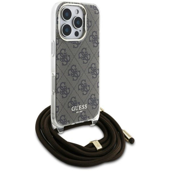 Guess - Crossbody Cord 4G Print (GUHCP16LHC4SEW) - iPhone 16 Pro - Brown