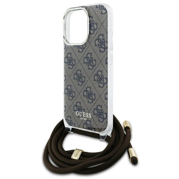 Guess - Crossbody Cord 4G Print (GUHCP16LHC4SEW) - iPhone 16 Pro - Brown