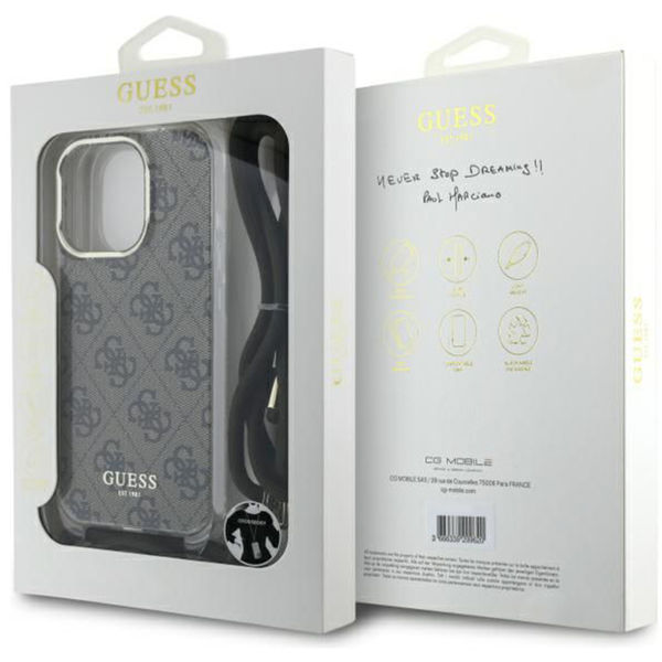 Guess - Crossbody Cord 4G Print (GUHCP16LHC4SEW) - iPhone 16 Pro - Brown