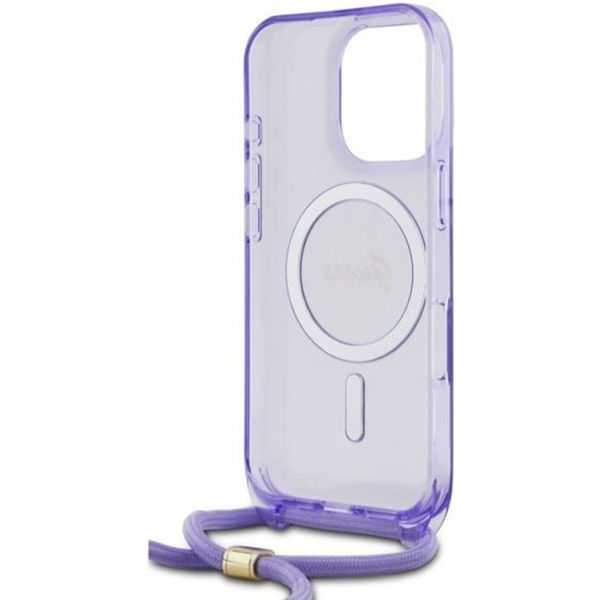 Guess - IML Crossbody Cord Script MagSafe (GUHMP16LHCTSGNSU) - iPhone 16 Pro - Purple