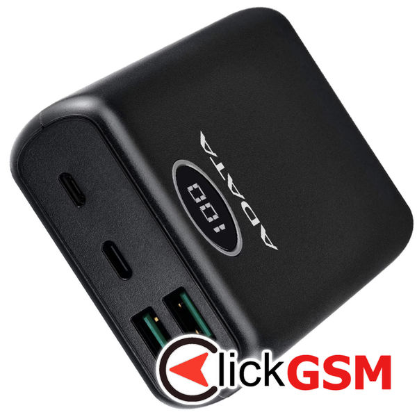 Adata - Power Bank (AP20000QCD-DGT-CBK) - Micro-USB, USB-C, 2xUSB, Quick Charge 3.0, PD18W, 20000mAh, Digital Display - Black