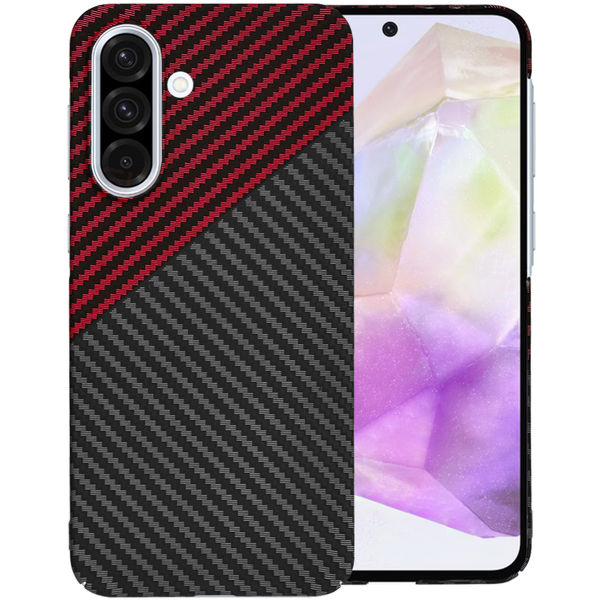 Techsuit - Carbonite FiberShell - Samsung Galaxy A36 5G - Red Vortex