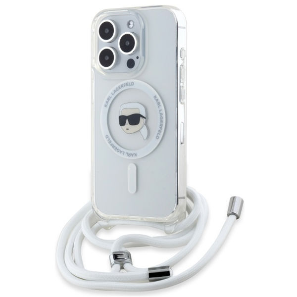 Karl Lagerfeld - IML Crossbody MagSafe (KLHMP16LHCKHNT) - iPhone 16 Pro - Transparent Karl Head