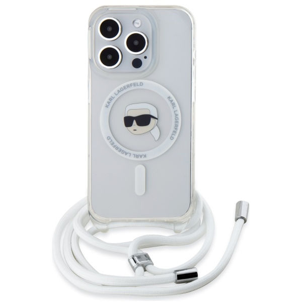 Karl Lagerfeld - IML Crossbody MagSafe (KLHMP16LHCKHNT) - iPhone 16 Pro - Transparent Karl Head