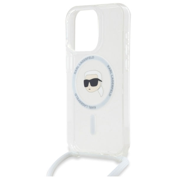 Karl Lagerfeld - IML Crossbody MagSafe (KLHMP16XHCKHNT) - iPhone 16 Pro Max - Transparent Karl Head