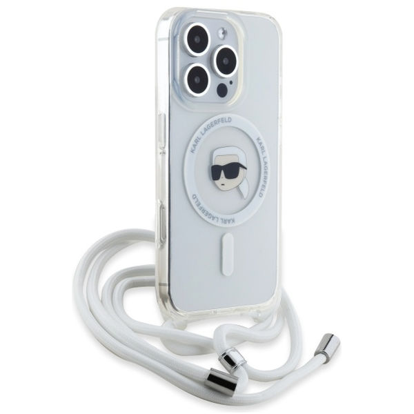 Karl Lagerfeld - IML Crossbody MagSafe (KLHMP16XHCKHNT) - iPhone 16 Pro Max - Transparent Karl Head