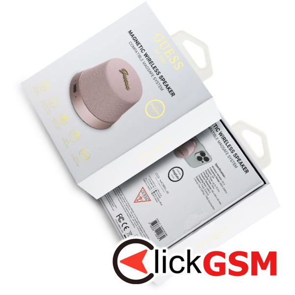 Guess - Speaker Stand Magnetic Script Metal (GUWSC3ALSMP) - TWS, USB-C, Bluetooth V5.3, 700mAh, 3W - Pink