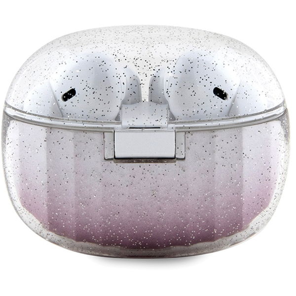 Guess - Wireless Earbuds (GUTWSHDGKEEP) - Bluetooth 5.3, TWS, USB-C, with Docking Station, IPX4 - Glitter Pink Gradient