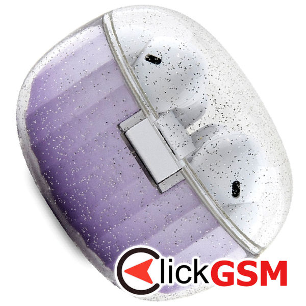 Guess - Wireless Earbuds (GUTWSHDGKEEU) - Bluetooth 5.3, TWS, USB-C, with Docking Station, IPX4 - Glitter Purple Gradient