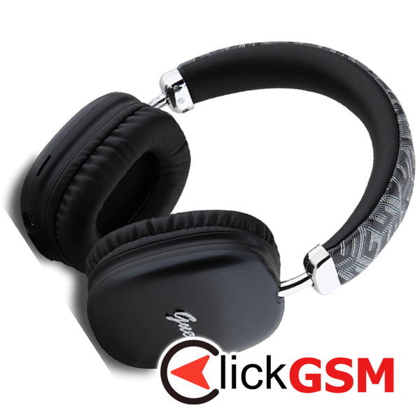 Guess - Wireless Headphones GCUBE Metallic Script Logo (GUBHK1GCTCSK) - Over-ear Headset, Bluetooth 5.3, 400mAh - Black