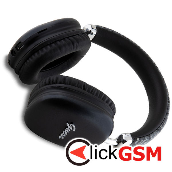 Guess - Wireless Headphones GCUBE Metallic Script Logo (GUBHK1GCTCSK) - Over-ear Headset, Bluetooth 5.3, 400mAh - Black