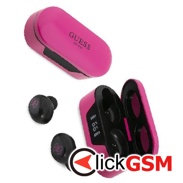 Guess - Wireless Earbuds (GUTWST31EM) - Bluetooth 5.0, TWS, USB-C, with LED Display, Docking Station, IPX4 - Magenta