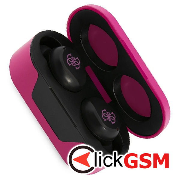 Guess - Wireless Earbuds (GUTWST31EM) - Bluetooth 5.0, TWS, USB-C, with LED Display, Docking Station, IPX4 - Magenta