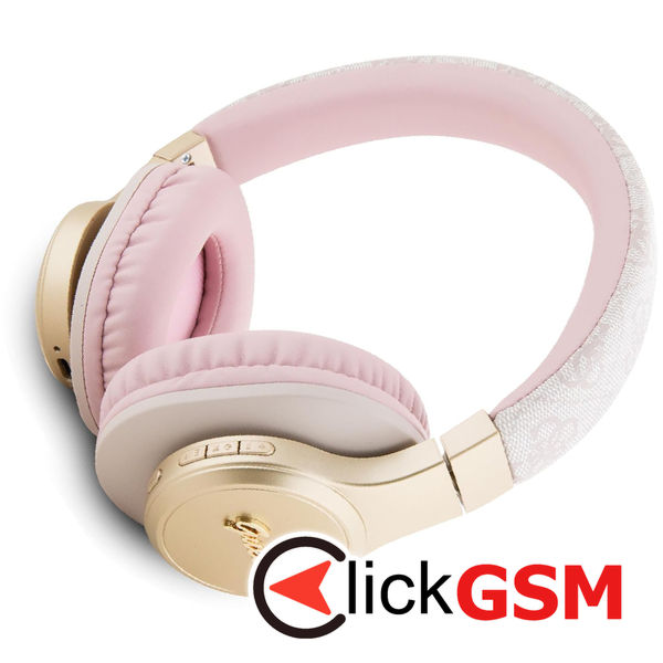 Guess - Wireless Headphones 4G Script (GUBH604GEMP) - Bluetooth 5.3, Over-ear Headset, 300mAh, USB-c, IPX4, 40mm - Pink