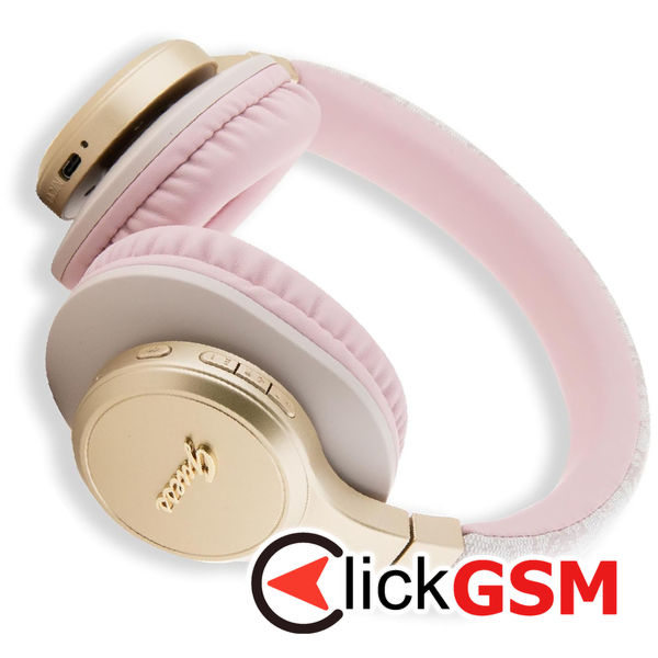 Guess - Wireless Headphones 4G Script (GUBH604GEMP) - Bluetooth 5.3, Over-ear Headset, 300mAh, USB-c, IPX4, 40mm - Pink