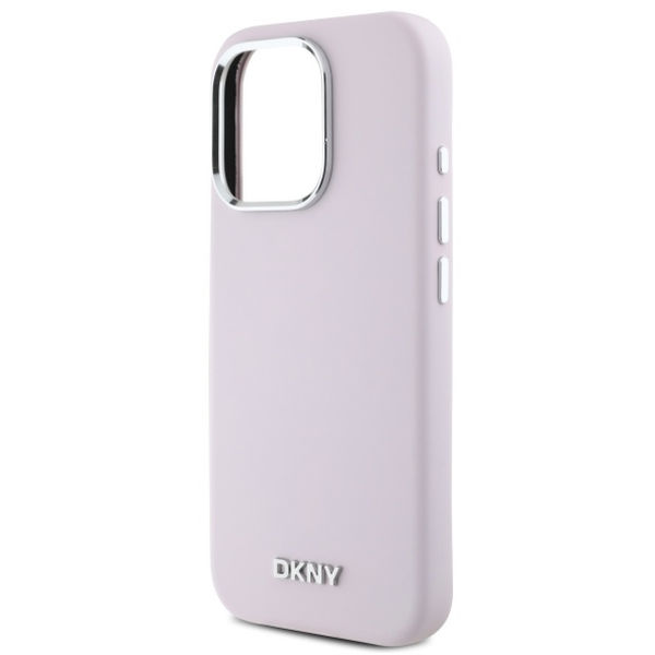 DKNY - Hardcase Liquid Silicone Small Metal Logo MagSafe (DKHMP16XSMCHLP) - iPhone 16 Pro Max - Pink