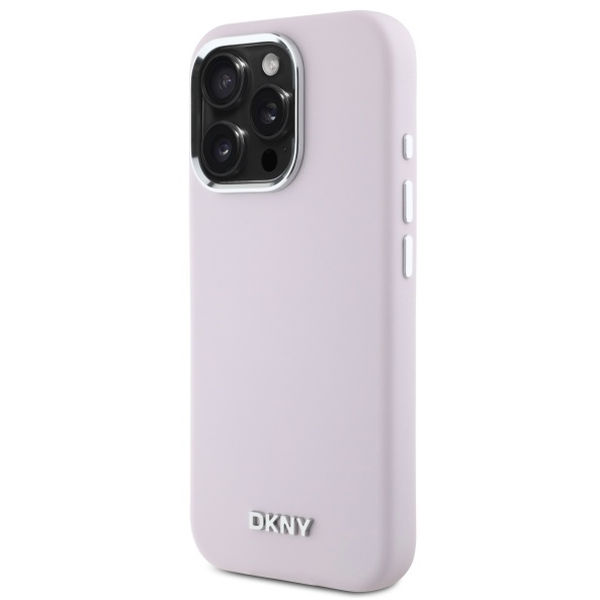 DKNY - Hardcase Liquid Silicone Small Metal Logo MagSafe (DKHMP16XSMCHLP) - iPhone 16 Pro Max - Pink