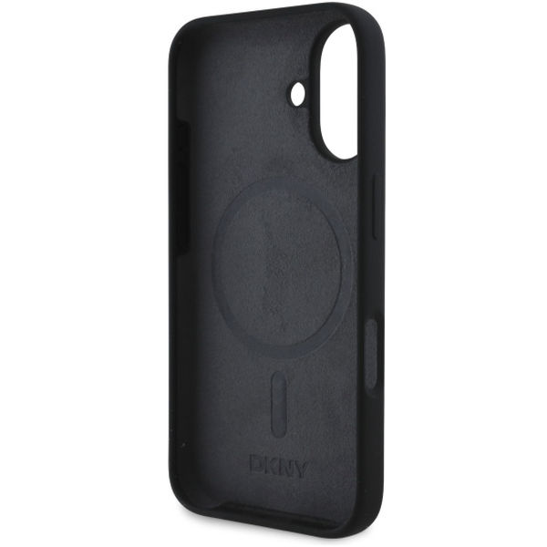 DKNY - Hardcase Silicone White Printed Logo MagSafe (DKHMP16SSNYACH) - iPhone 16 - Black