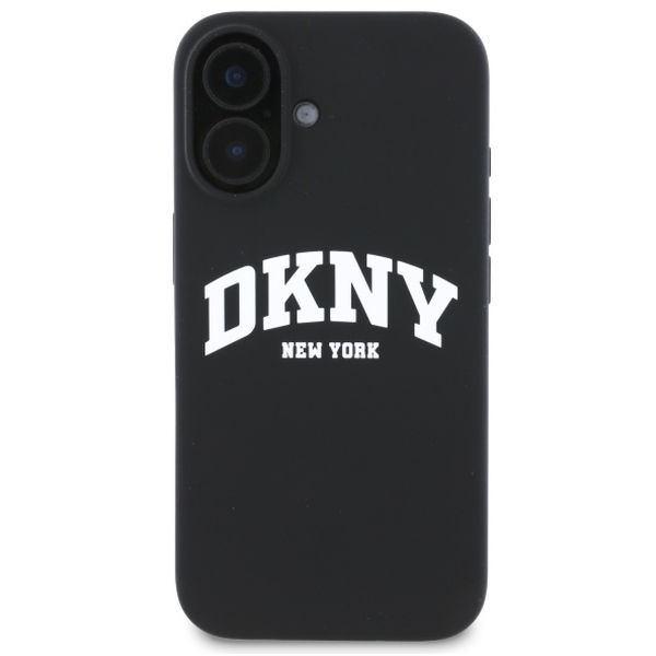 DKNY - Hardcase Silicone White Printed Logo MagSafe (DKHMP16SSNYACH) - iPhone 16 - Black
