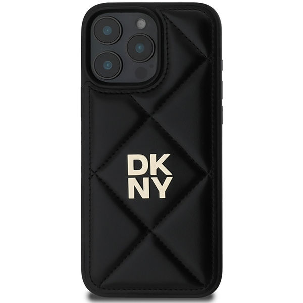 DKNY - Leather Quilted Stack Logo (DKHCP16XPQDSLK) - iPhone 16 Pro Max - Black