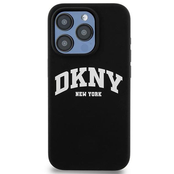 DKNY - Hardcase Liquid Silicone White Printed Logo MagSafe (DKHMP15LSNYACH) - iPhone 15 Pro - Black